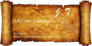 Jóna Taddeus névjegykártya